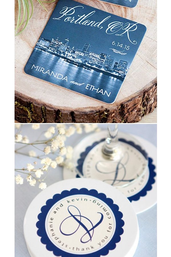 Personalized Wedding Favour Coasters